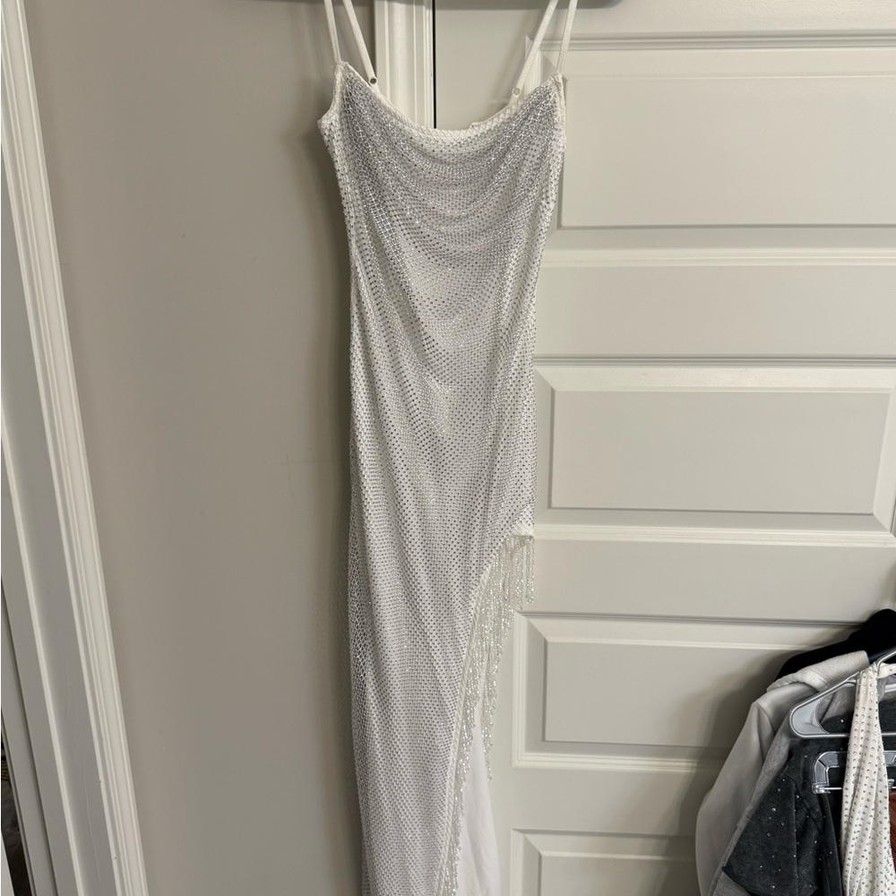 12th Tribe White Beaded Dress
